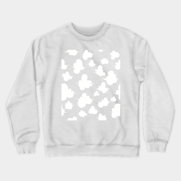 Happy Fluffy Clouds Pattern Crewneck Sweatshirt by SubtleSplit